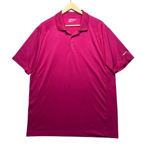 Nike Golf Tour Performance Dri Fit Polo Shirt Mens Large Pink Short Sleeve Retro